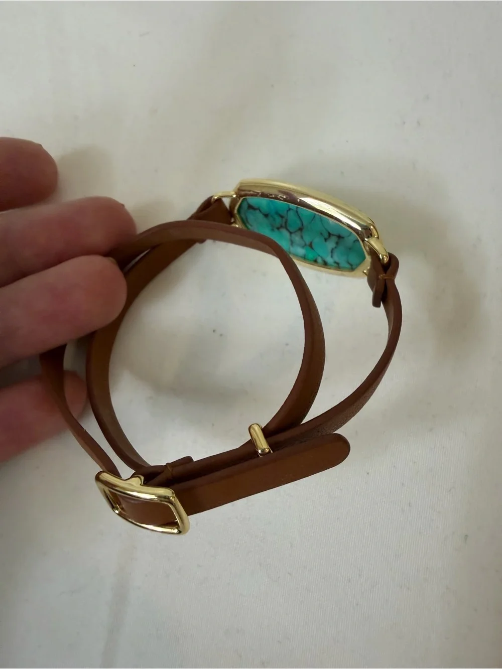Park MGM Green Wristlet Key Ring with Gold Hardware